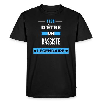 Fier d'être un légendaire BASSISTE HUMOUR - T-shirt Premium bio Homme - noir - Devant - Nico (187cm)