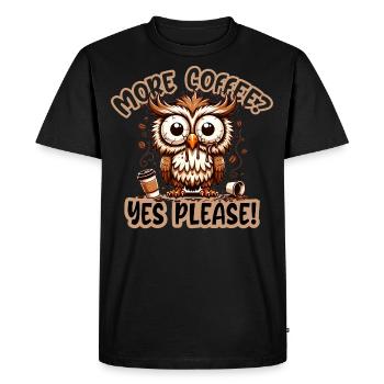 Plus de café ? Oui, s’il vous plaît ! - T-shirt Premium bio Homme - noir - Devant - Nico (187cm)