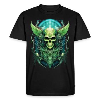 skull skull skeleton darkness gloomy - Men's Premium Organic T-Shirt - black - Front - Nico (187cm)