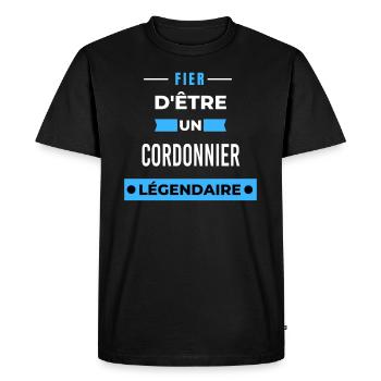 Fier d'être un légendaire CORDONNIER HUMOUR - T-shirt Premium bio Homme - noir - Devant - Nico (187cm)