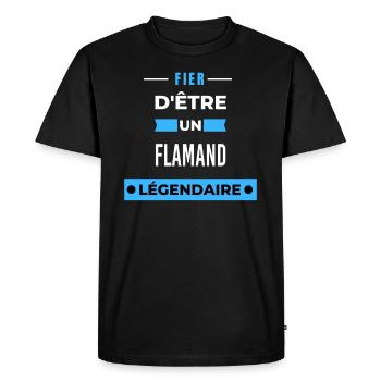 Fier d'être un légendaire FLAMAND HUMOUR - T-shirt Premium bio Homme - noir - Devant - Nico (187cm)