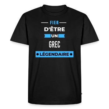Fier d'être un légendaire GREC HUMOUR - T-shirt Premium bio Homme - noir - Devant - Nico (187cm)