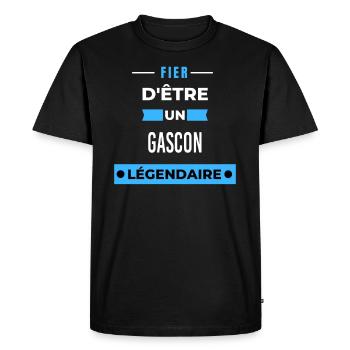 Fier d'être un légendaire GASCON HUMOUR - T-shirt Premium bio Homme - noir - Devant - Nico (187cm)