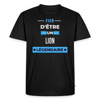 Fier d'être un légendaire LION HUMOUR - T-shirt Premium bio Homme - noir - Devant - Nico (187cm)