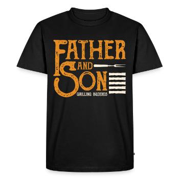 Père et fils - T-shirt Premium bio Homme - noir - Devant - Nico (187cm)