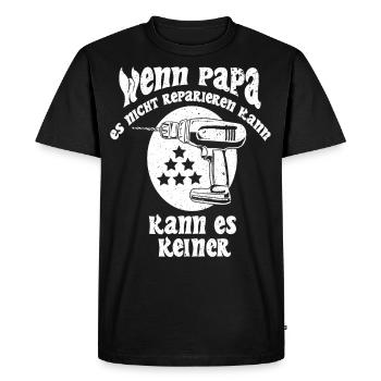 Daddy Repair Master – Indomitable Craftsman - Men's Premium Organic T-Shirt - black - Front - Nico (187cm)