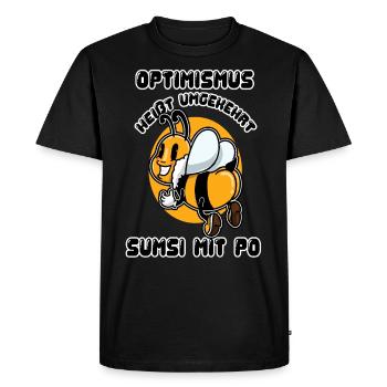 Optimism Unfair Sumsi With Po Bee Beekeeper - Men's Premium Organic T-Shirt - black - Front - Nico (187cm)