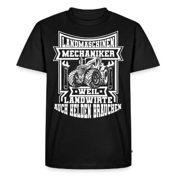 Agricultural Machinery Mechanic Farmer Agriculture - Men's Premium Organic T-Shirt - black - Front - Nico (187cm)
