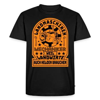 Agricultural Machinery Mechanic Farmer Agriculture - Men's Premium Organic T-Shirt - black - Front - Nico (187cm)