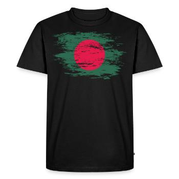 Drapeau du Bangladesh utilisé - T-shirt Premium bio Homme - noir - Devant - Nico (187cm)