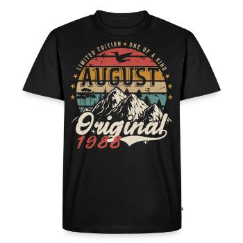 Août 1988 - Fabriqué En Août 1988 - Vintage 1988 - T-shirt Premium bio Homme - noir - Devant - Nico (187cm)
