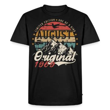 Août 1969 - Fabriqué En Août 1969 - Vintage 1969 - T-shirt Premium bio Homme - noir - Devant - Nico (187cm)