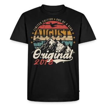 Août 2018 - Fabriqué En Août 2018 - Vintage 2018 - T-shirt Premium bio Homme - noir - Devant - Nico (187cm)