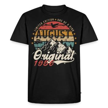 Août 1956 - Fabriqué En Août 1956 - Vintage 1956 - T-shirt Premium bio Homme - noir - Devant - Nico (187cm)