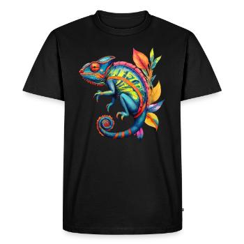 Chameleon Chameleons Reptiles - Men's Premium Organic T-Shirt - black - Front - Nico (187cm)