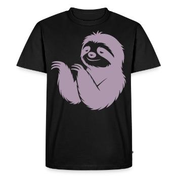 Cool Sloth Silhouette Portrait Face Head - Men's Premium Organic T-Shirt - black - Front - Nico (187cm)