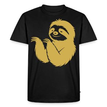 Cool Sloth Silhouette Portrait Face Head - Men's Premium Organic T-Shirt - black - Front - Nico (187cm)