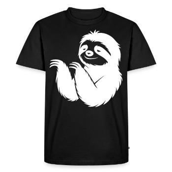 Cool Sloth Silhouette Portrait Face Head - Men's Premium Organic T-Shirt - black - Front - Nico (187cm)