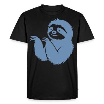 Cool Sloth Silhouette Portrait Face Head - Men's Premium Organic T-Shirt - black - Front - Nico (187cm)