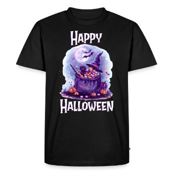 Halloween – Joyeux Halloween Chat Noir Mignon - T-shirt Premium bio Homme - noir - Devant - Nico (187cm)