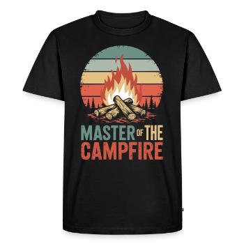 Master of the Campfire - Men's Premium Organic T-Shirt - black - Front - Nico (187cm)