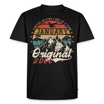 January 2000 Birthday Gift - January 2000 - Men's Premium Organic T-Shirt - black - Front - Nico (187cm)
