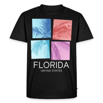 Floride États-Unis Miami Amérique Été Palmiers Plage - T-shirt Premium bio Homme - noir - Devant - Nico (187cm)