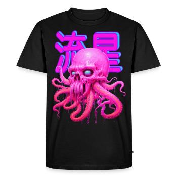 GODILLE PIEUVRE ROSE ! - T-shirt Premium bio Homme - noir - Devant - Nico (187cm)