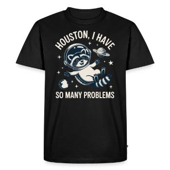 Cough I have so many problems Watchful bear in space - Men's Premium Organic T-Shirt - black - Front - Nico (187cm)
