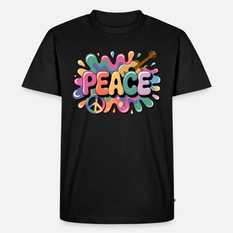 PEACE – Psychédélique - T-shirt Premium bio Homme - noir