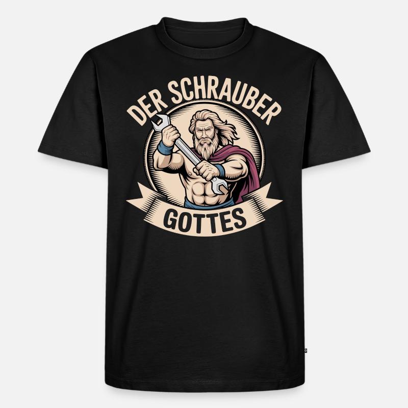 Der Schrauber Gottes - Männer Premium Bio T-Shirt - Schwarz