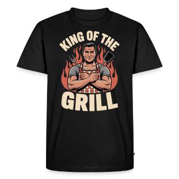 King of the Grill – The Ruler of the Embers - Men's Premium Organic T-Shirt - black - Front - Nico (187cm)