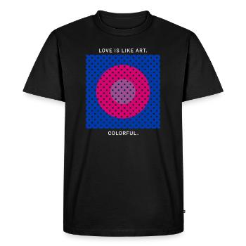 Love Is Like Art - Colorful - LGBTQ Bisexual Pride - Men's Premium Organic T-Shirt - black - Front - Nico (187cm)