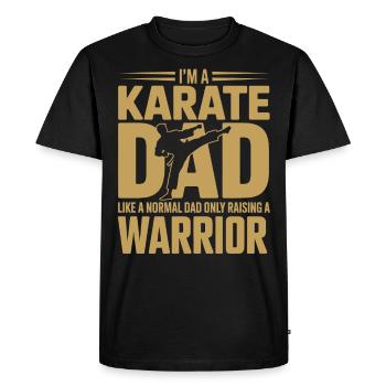 Karate Dad - Raising a Warrior - Men's Premium Organic T-Shirt - black - Front - Nico (187cm)
