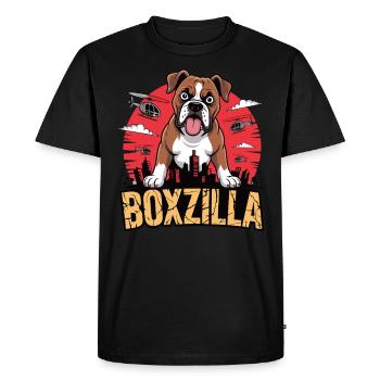 Boxzilla – Chien musclé en combat urbain - T-shirt Premium bio Homme - noir - Devant - Nico (187cm)