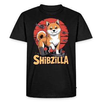 Shibzilla – Chaos avec œil de côté - T-shirt Premium bio Homme - noir - Devant - Nico (187cm)