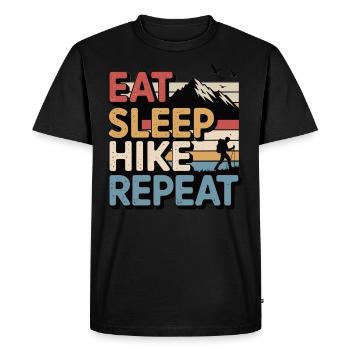 Manger dormir Randonnée Répéter - T-shirt Premium bio Homme - noir - Devant - Nico (187cm)
