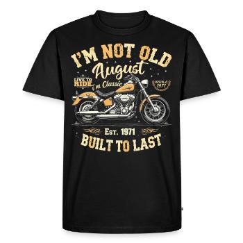 Août 1971 Août Anniversaire 1971 Août 1971 - T-shirt Premium bio Homme - noir - Devant - Nico (187cm)