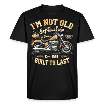 Birthday 1997 Vintage September 1997 Gift - Men's Premium Organic T-Shirt - black - Front - Nico (187cm)