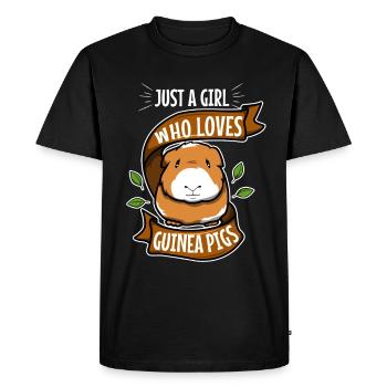 Juste une fille qui aime les cochons d’Inde - T-shirt Premium bio Homme - noir - Devant - Nico (187cm)