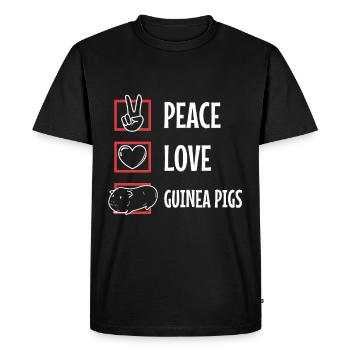 Peace love guinea pigs - Männer Premium Bio T-Shirt - Schwarz - Vorne - Nico (187cm)