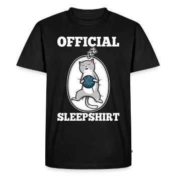Chemise de sommeil officielle chat - T-shirt Premium bio Homme - noir - Devant - Nico (187cm)