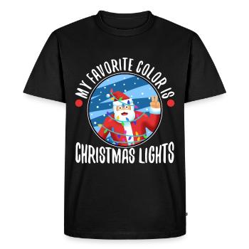 Ma couleur préférée est les lumières de Noël - T-shirt Premium bio Homme - noir - Devant - Nico (187cm)