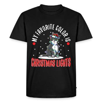 Ma couleur préférée est les lumières de Noël - T-shirt Premium bio Homme - noir - Devant - Nico (187cm)