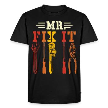 Husband man Mr fix it, he can fix everything - Men's Premium Organic T-Shirt - black - Front - Nico (187cm)