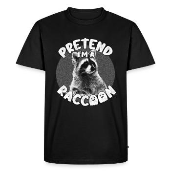 Pretend I'm A Raccoon - Funny & Lazy Costume - Men's Premium Organic T-Shirt - black - Front - Nico (187cm)