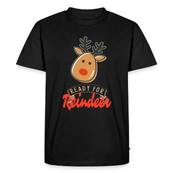 Prêt pour le renne Drôle de pyjama de Noël - T-shirt Premium bio Homme - noir - Devant - Nico (187cm)