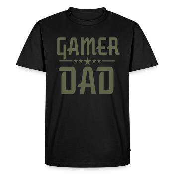 Gamer Papa Drôle - T-shirt Premium bio Homme - noir - Devant - Nico (187cm)