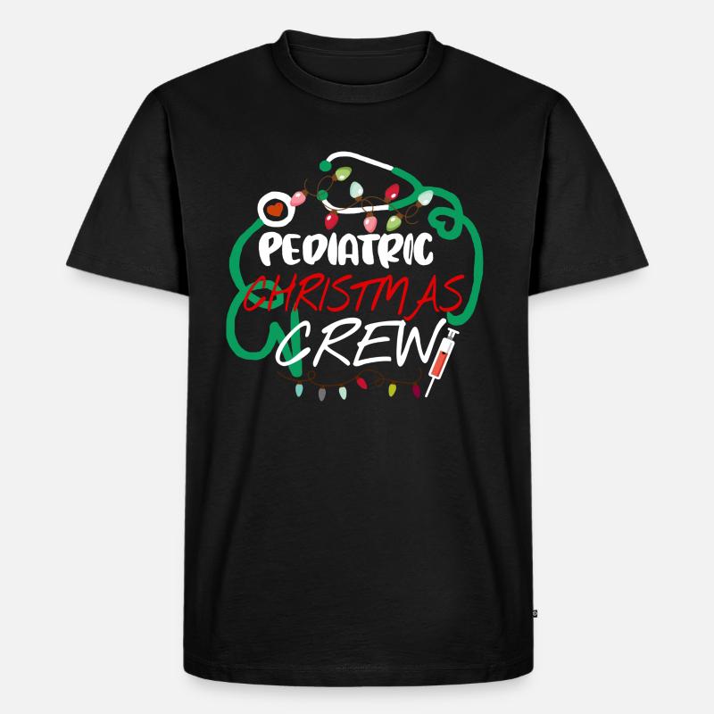 Kinderkrankenschwester Weihnachtscrew Kinderarzt - Männer Premium Bio T-Shirt - Schwarz