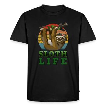 Idée amusante de vie paresseuse pour les amoureux des animaux - T-shirt Premium bio Homme - noir - Devant - Nico (187cm)